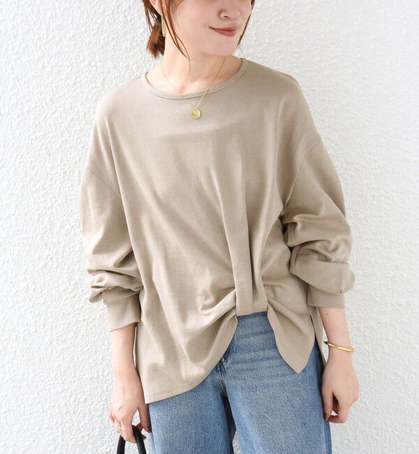 SHIPS for women「【WEB限定】〈手洗い可能〉裾 ツイスト デザイン ポンチ ロング スリーブ プルオーバー」|プルオーバー|