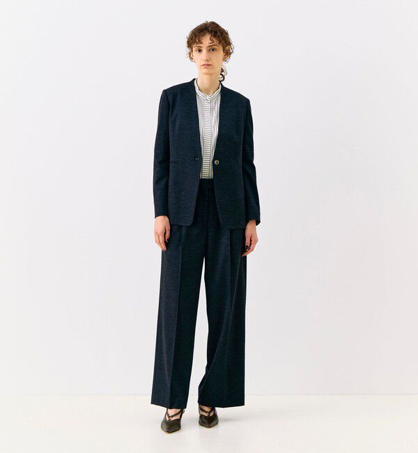 TOMORROWLAND collection「シャンブレージャージー タックストレートパンツ」|その他|