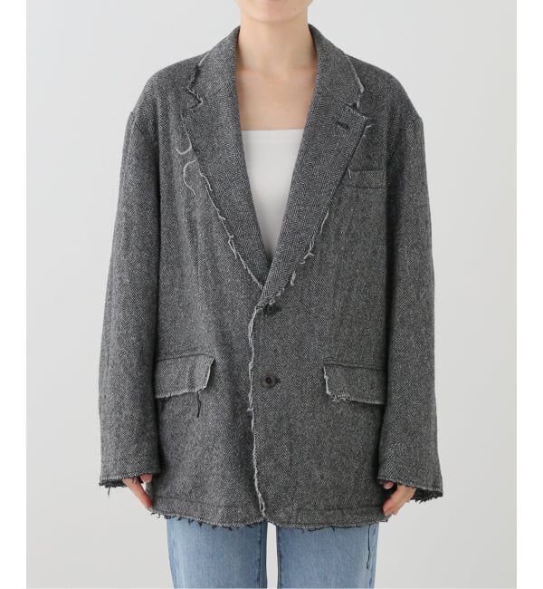 journal standard L'essage「JANE SMITH/ジェーンスミス GARMENT WASHED SILKNEP TWEED ジャケット」|テーラードジャケット|