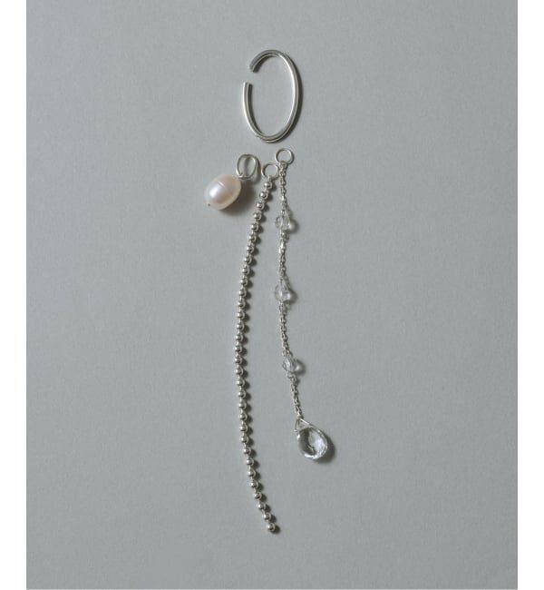 Spick and Span「【SAMH by LILAS】 ミックスチェーンクォーツ*パールイヤーカフ SV（片耳）」|イヤーカフ|