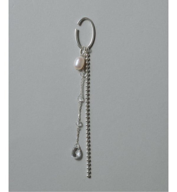 Spick and Span「【SAMH by LILAS】 ミックスチェーンクォーツ*パールイヤーカフ SV（片耳）」|イヤーカフ|
