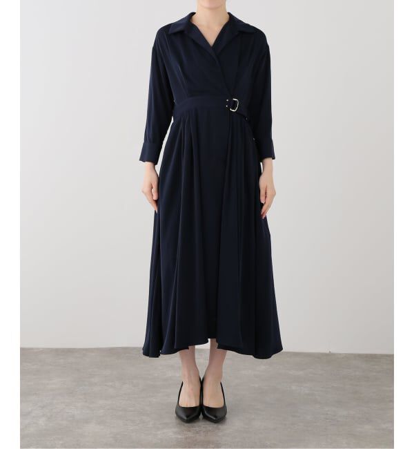  「【洗える】シャツカシュクールワンピース」|ワンピース|
