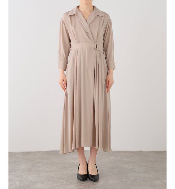  「【洗える】シャツカシュクールワンピース」|ワンピース|