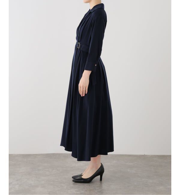  「【洗える】シャツカシュクールワンピース」|ワンピース|