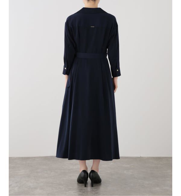  「【洗える】シャツカシュクールワンピース」|ワンピース|
