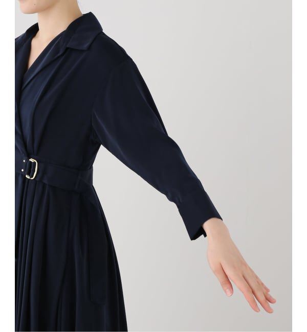  「【洗える】シャツカシュクールワンピース」|ワンピース|