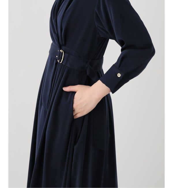  「【洗える】シャツカシュクールワンピース」|ワンピース|