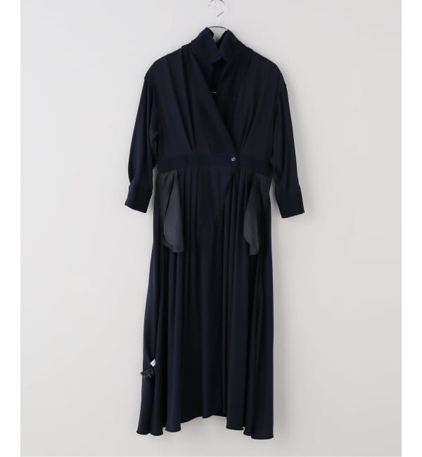  「【洗える】シャツカシュクールワンピース」|ワンピース|