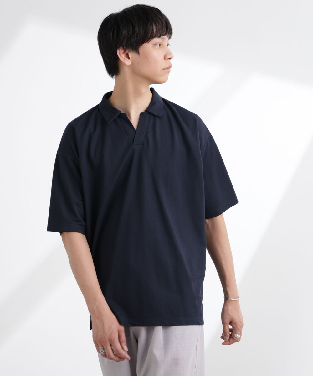 NANO universe「レーヨンナイロンポンチスキッパーシャツ 半袖」|Tシャツ・カットソー|
