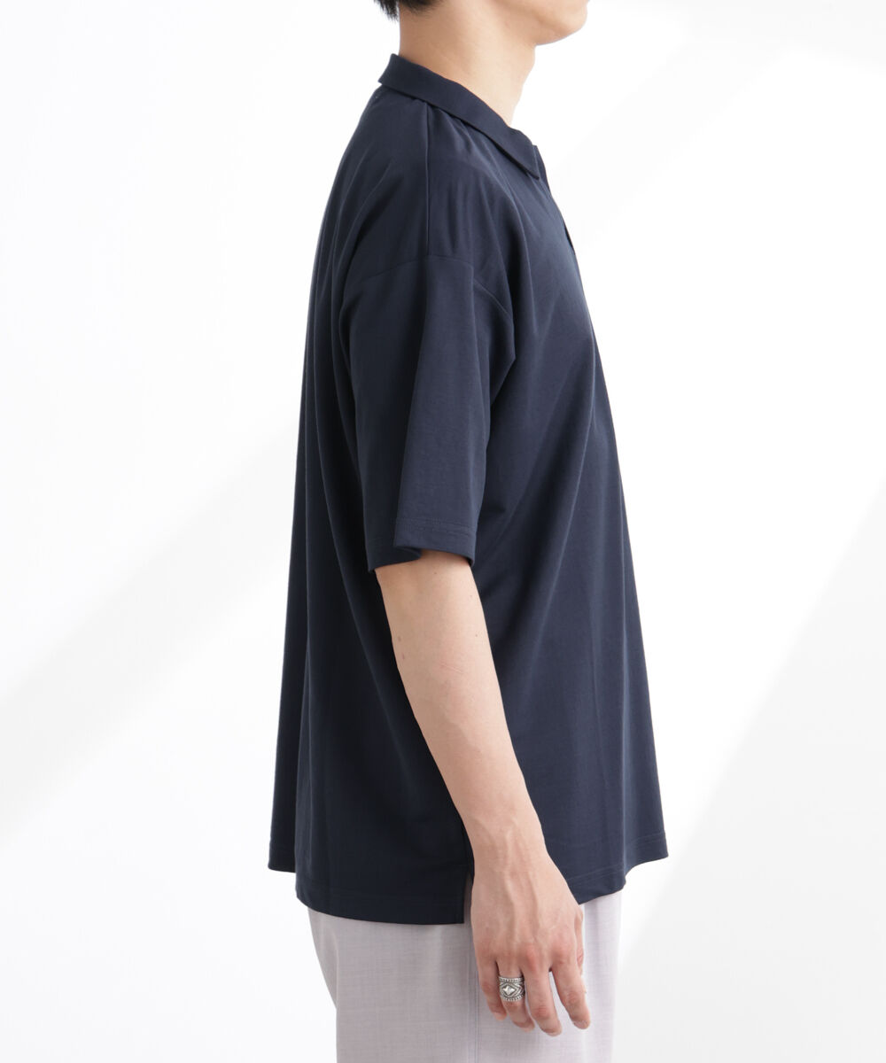 NANO universe「レーヨンナイロンポンチスキッパーシャツ 半袖」|Tシャツ・カットソー|