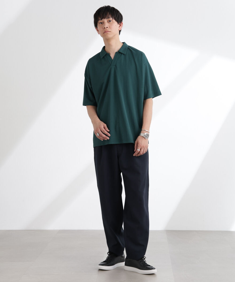 NANO universe「レーヨンナイロンポンチスキッパーシャツ 半袖」|Tシャツ・カットソー|