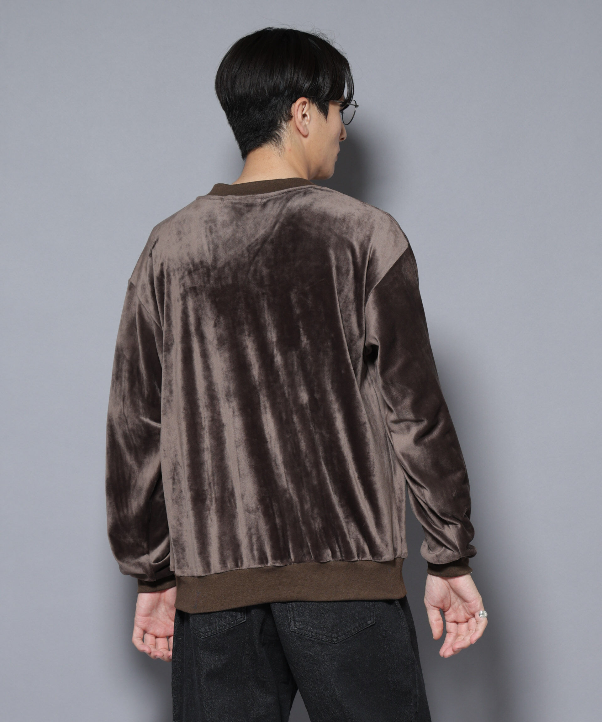 nano･universe「ベロアプルオーバー Vネックスウェット」|Tシャツ・カットソー|