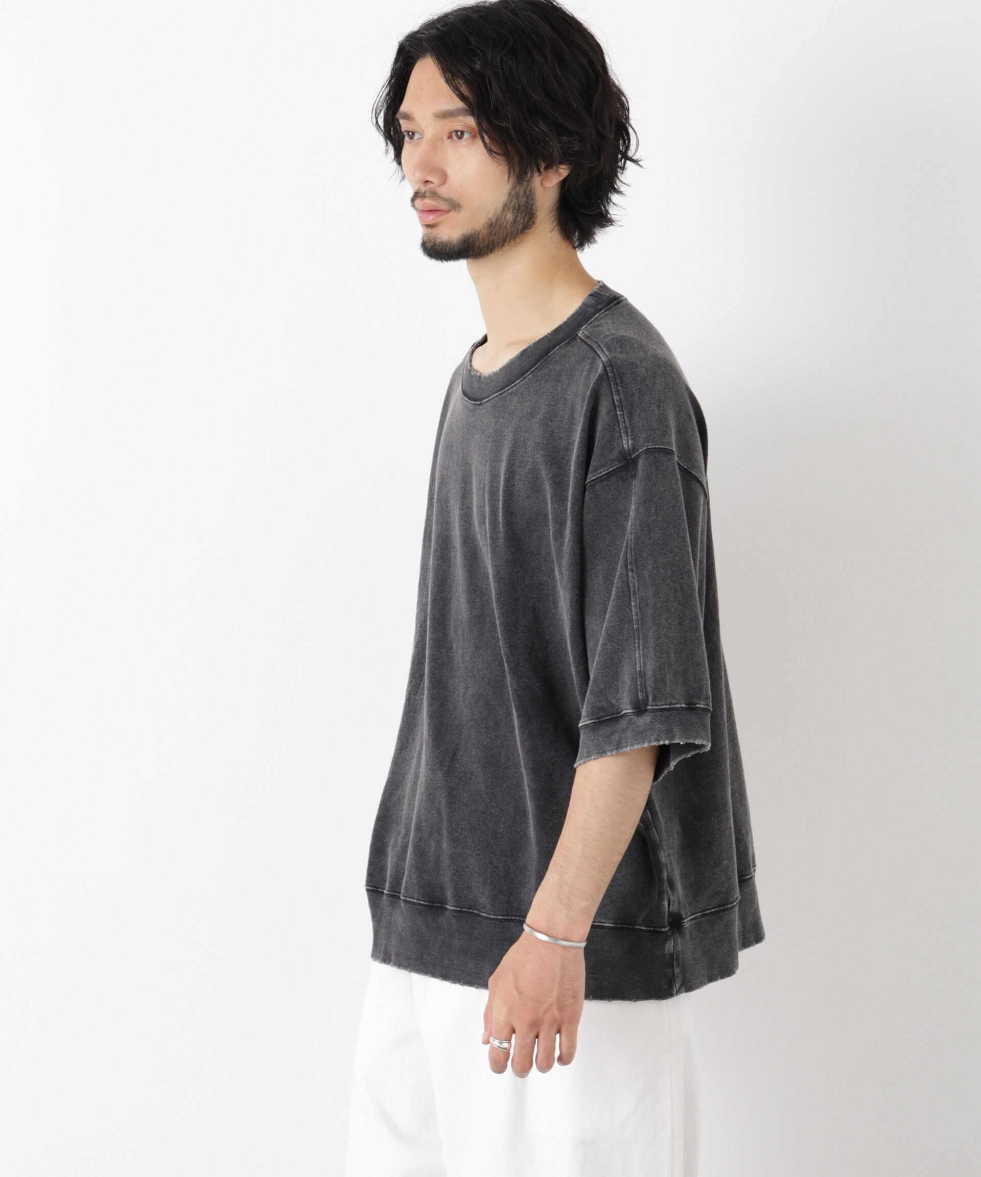 NANO universe「ケミカル加工袖線切替えTシャツ」|Tシャツ・カットソー|