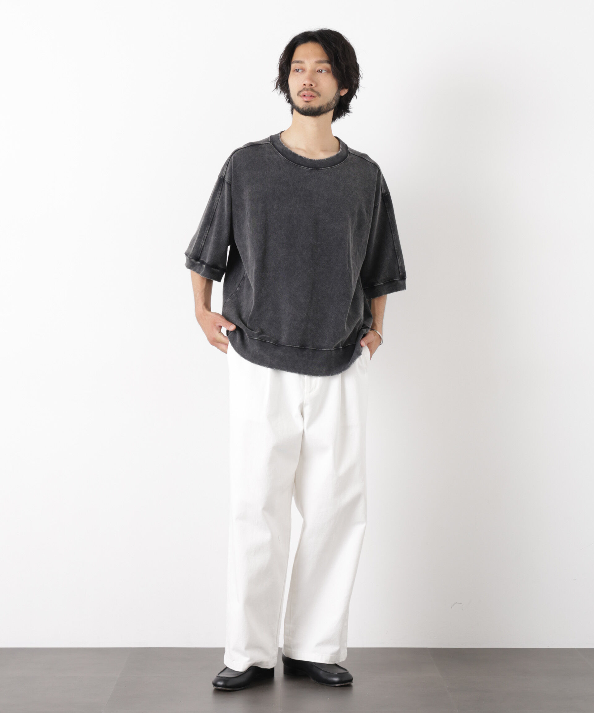 NANO universe「ケミカル加工袖線切替えTシャツ」|Tシャツ・カットソー|