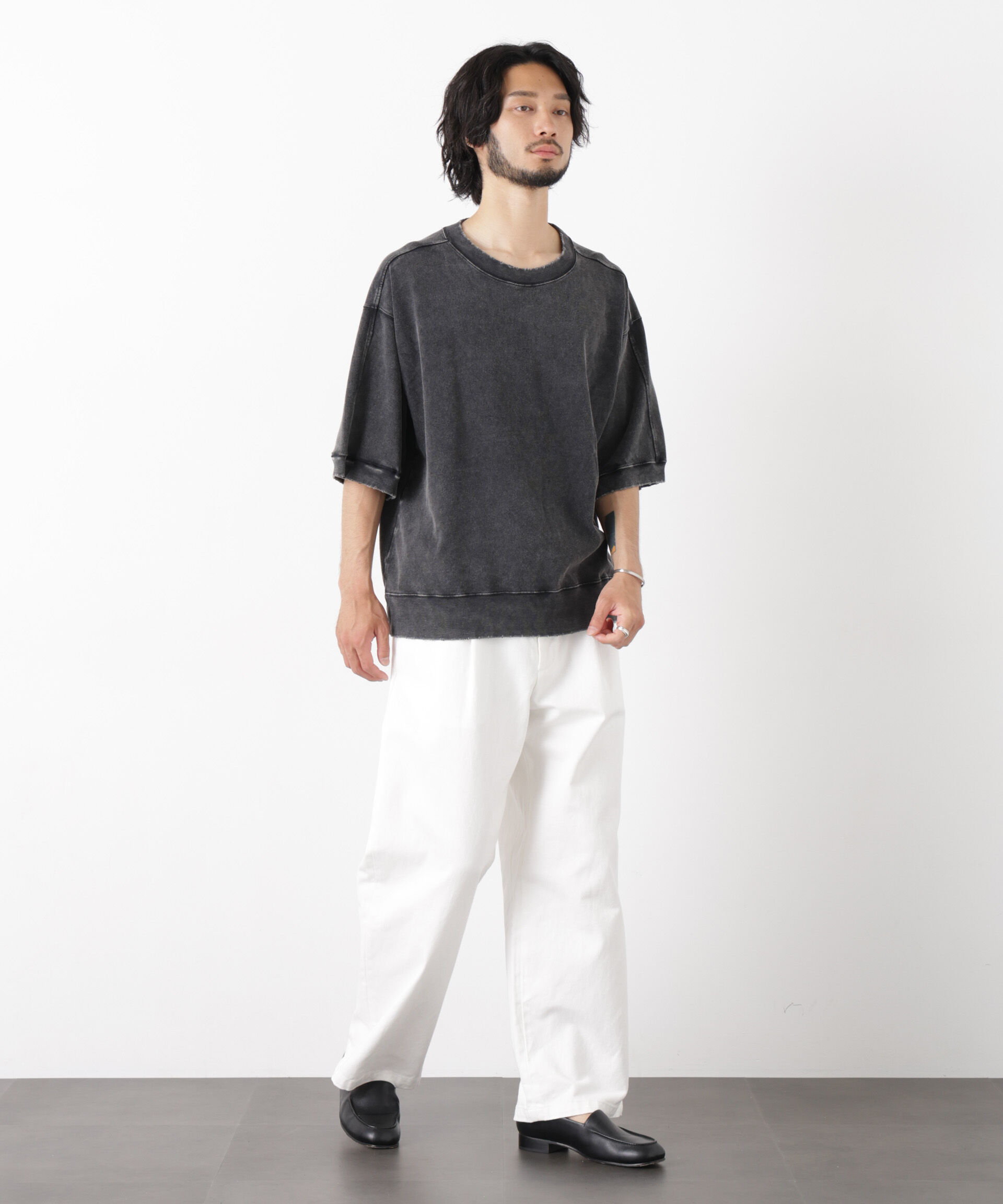 NANO universe「ケミカル加工袖線切替えTシャツ」|Tシャツ・カットソー|