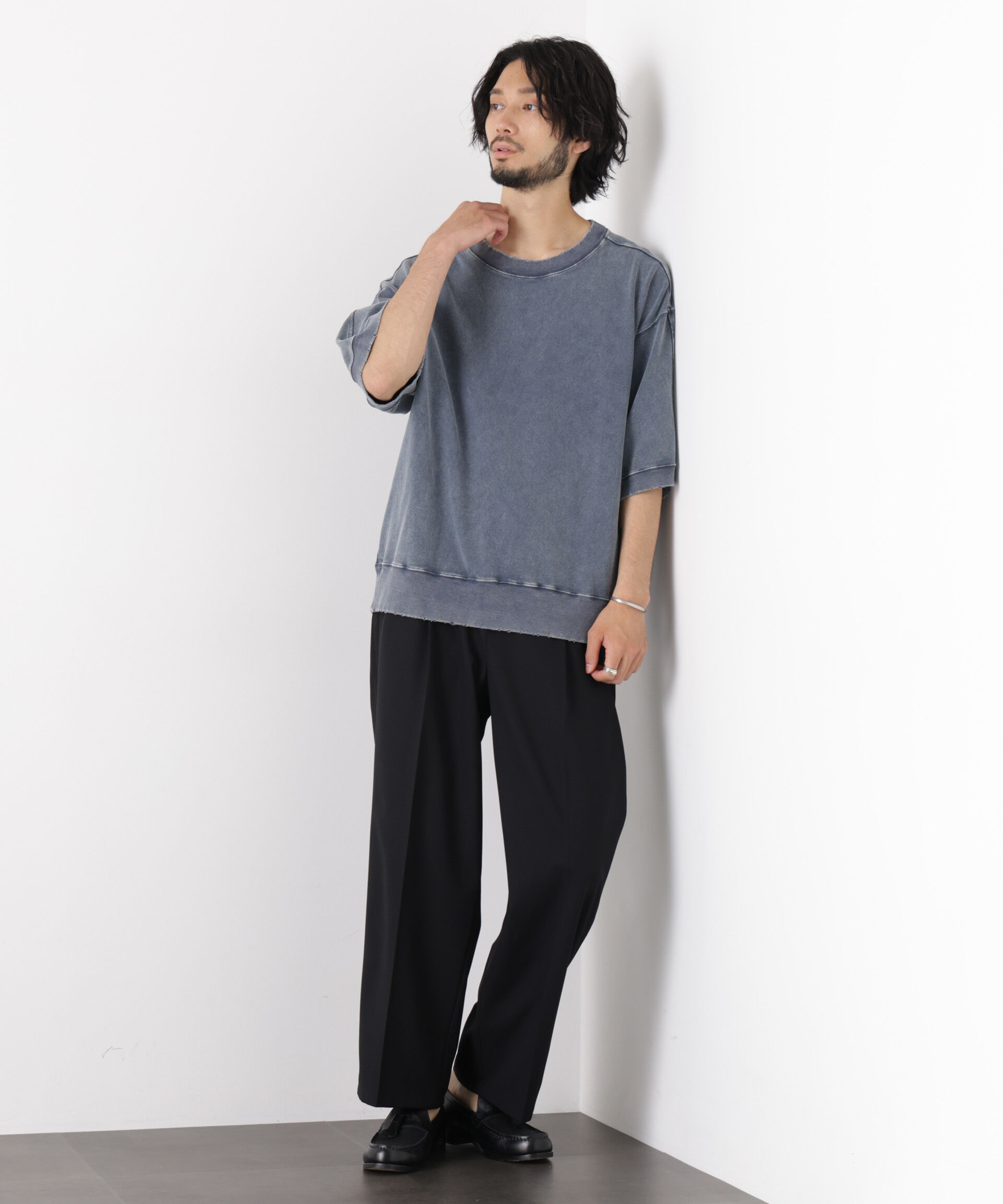 NANO universe「ケミカル加工袖線切替えTシャツ」|Tシャツ・カットソー|