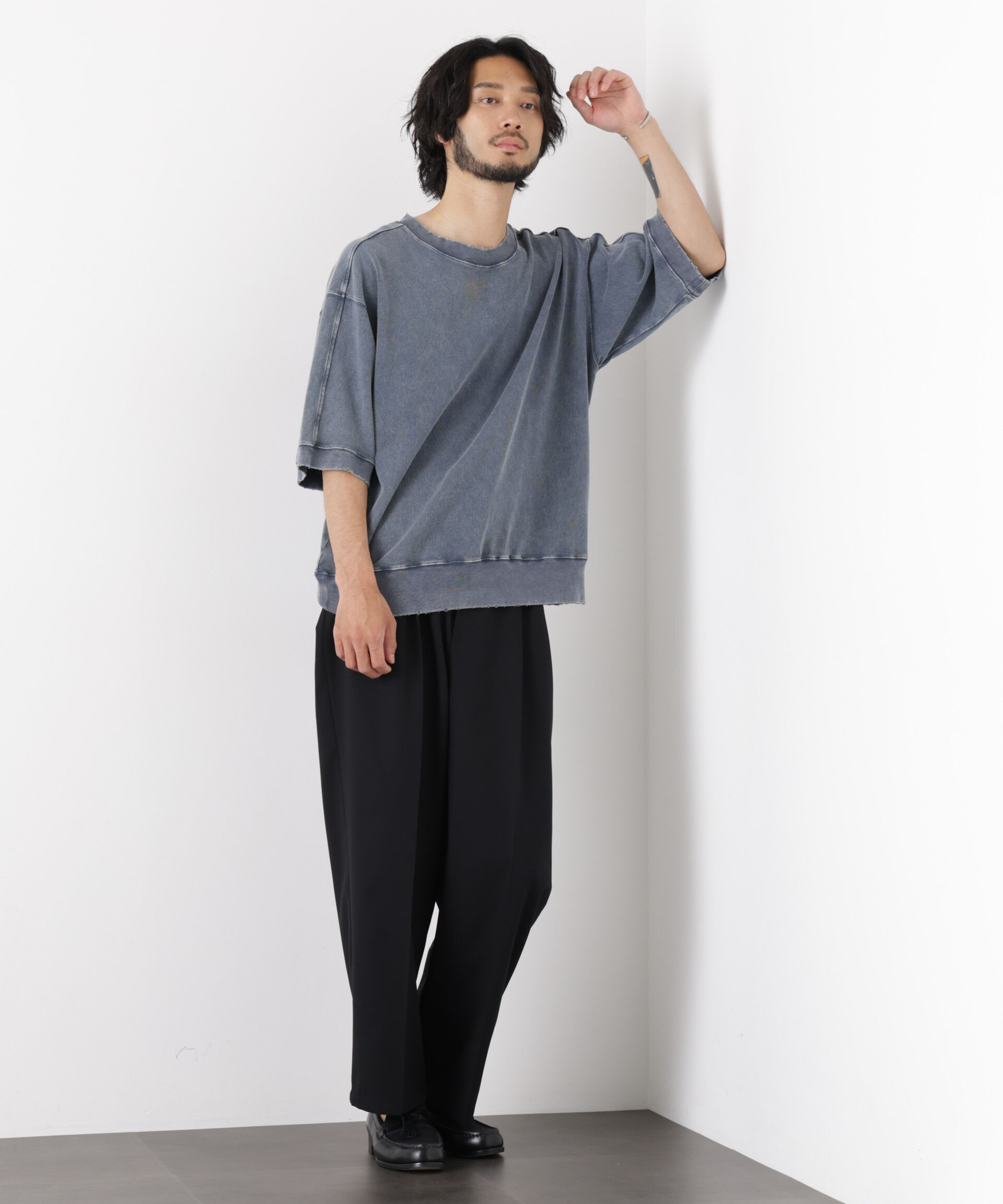 NANO universe「ケミカル加工袖線切替えTシャツ」|Tシャツ・カットソー|
