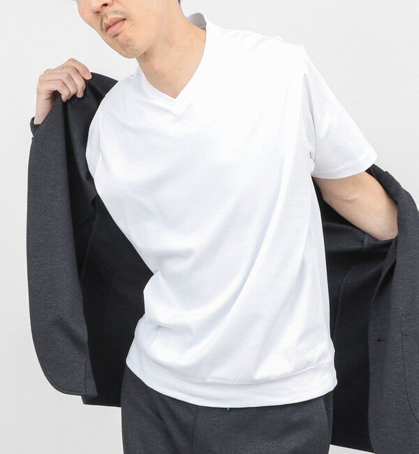 NOLLEY'S goodman「《ビジカジ対応》シルケットスムース VネックドレスTシャツ 26SS」|Tシャツ・カットソー|