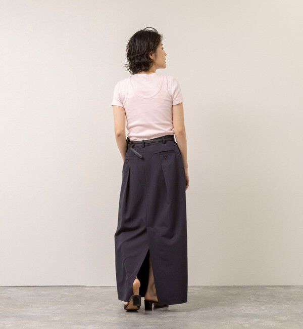 MAQWEL「【MAQWEL/マクウェル】ウォッシャブルCOTTON RIB 半袖Tシャツ」|Tシャツ・カットソー|