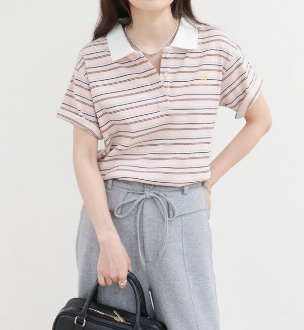 fredy emue「マルチボーダーポロシャツ」|ポロシャツ|ピンク系その他