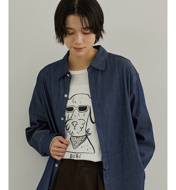 SALON adam et rope'「【Camille de Cussac for SALON】アートプリントロングスリーブTシャツ」|Tシャツ・カットソー|