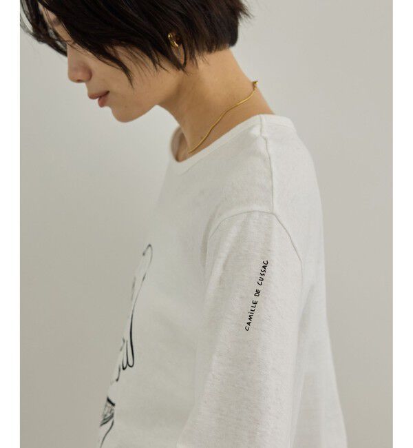 SALON adam et rope'「【Camille de Cussac for SALON】アートプリントロングスリーブTシャツ」|Tシャツ・カットソー|