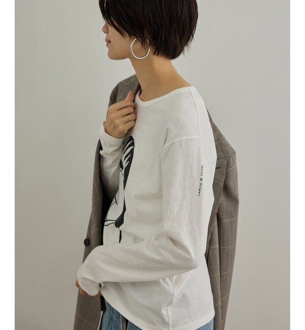 SALON adam et rope'「【Camille de Cussac for SALON】アートプリントロングスリーブTシャツ」|Tシャツ・カットソー|