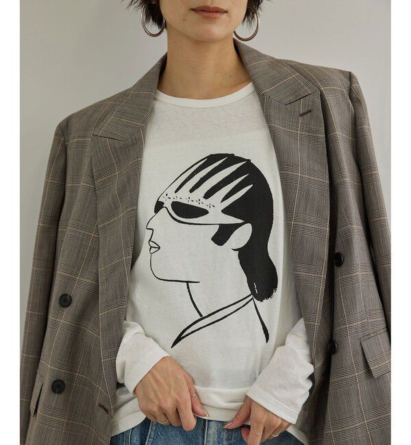 SALON adam et rope'「【Camille de Cussac for SALON】アートプリントロングスリーブTシャツ」|Tシャツ・カットソー|