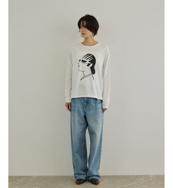 SALON adam et rope'「【Camille de Cussac for SALON】アートプリントロングスリーブTシャツ」|Tシャツ・カットソー|