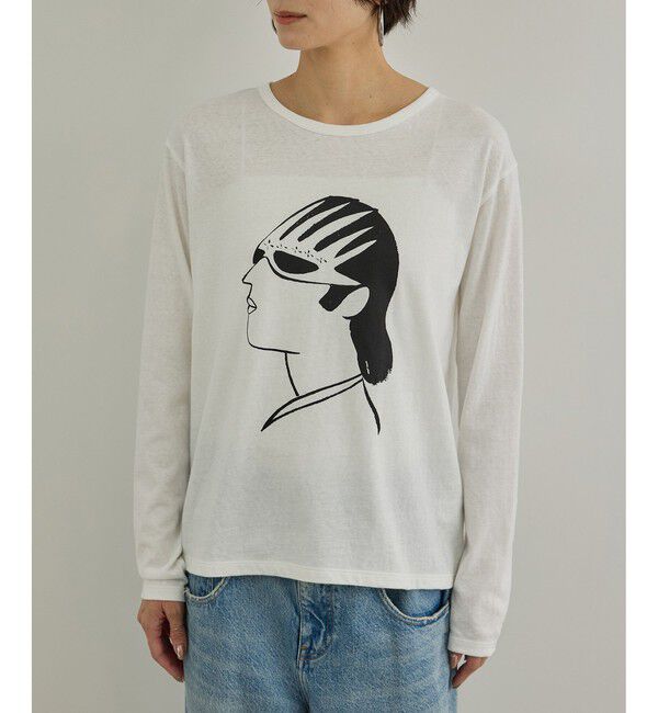 SALON adam et rope'「【Camille de Cussac for SALON】アートプリントロングスリーブTシャツ」|Tシャツ・カットソー|