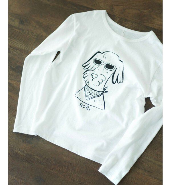SALON adam et rope'「【Camille de Cussac for SALON】アートプリントロングスリーブTシャツ」|Tシャツ・カットソー|