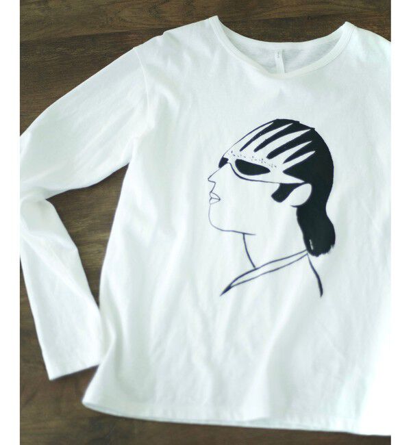 SALON adam et rope'「【Camille de Cussac for SALON】アートプリントロングスリーブTシャツ」|Tシャツ・カットソー|