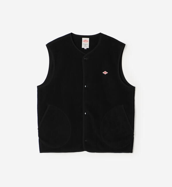 DANTON「DANTON | フリース カラーレスベスト MEN」|ベスト・ジレ|BLACK