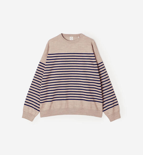 ORCIVAL「ORCIVAL | クルーネックボーダーニットプルオーバー MEN」|ニット・セーター|BEIGE系1