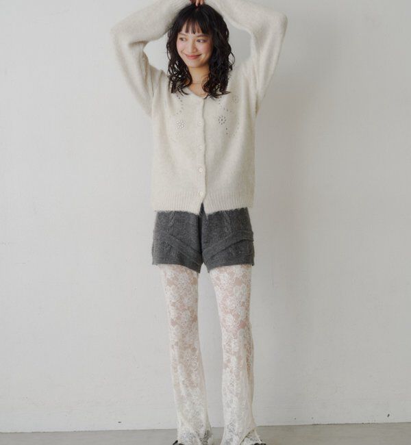  「【美脚見え/抜け感プラス◎】レースフレアパンツ」|その他|