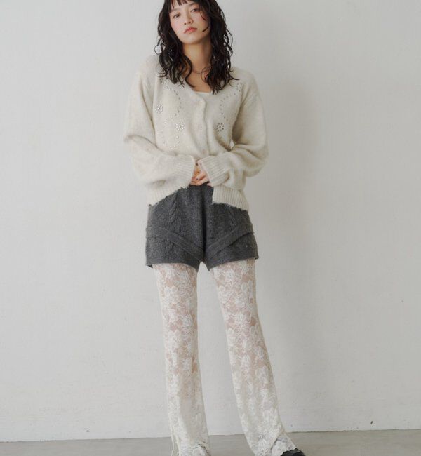  「【美脚見え/抜け感プラス◎】レースフレアパンツ」|その他|