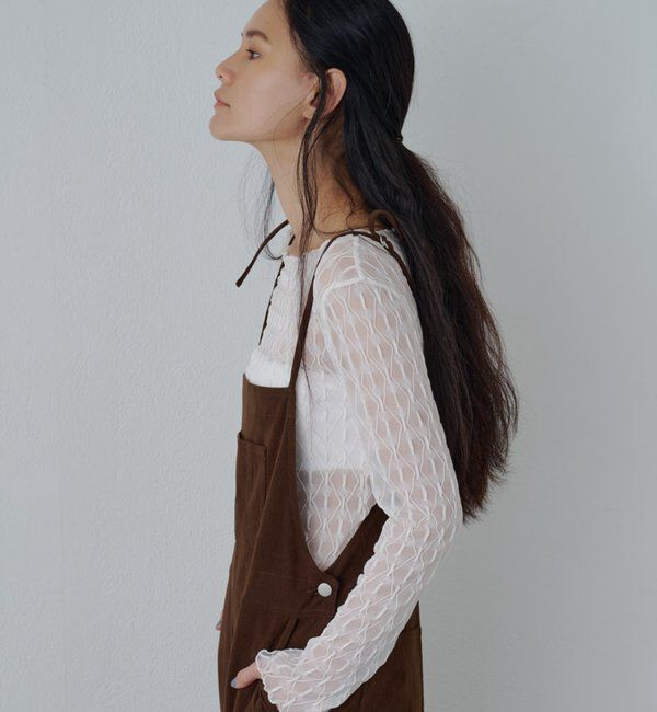  「ストレッチレースカットソー」|Tシャツ・カットソー|