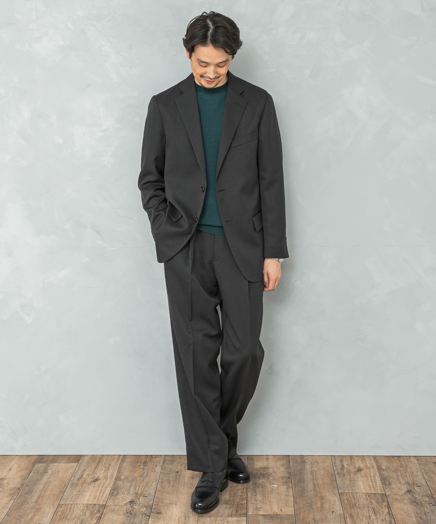 URBAN RESEARCH DOORS「LIFE STYLE TAILOR　レトロヘリンボンストレッチ2タックパンツ」|スラックス|