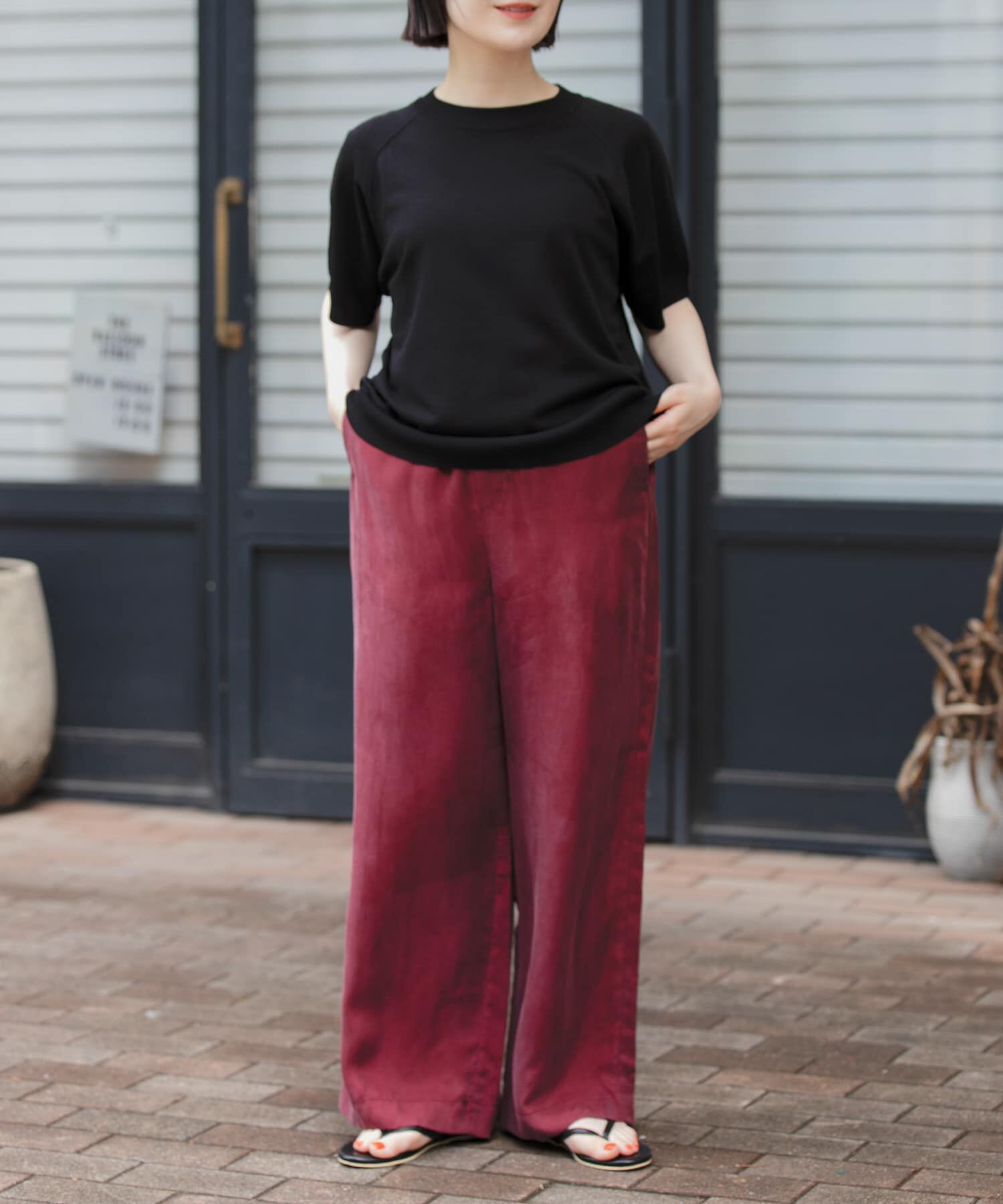 URBAN RESEARCH DOORS「FORK&SPOON　ラグランスリーブニットTシャツ」|ニット・セーター|