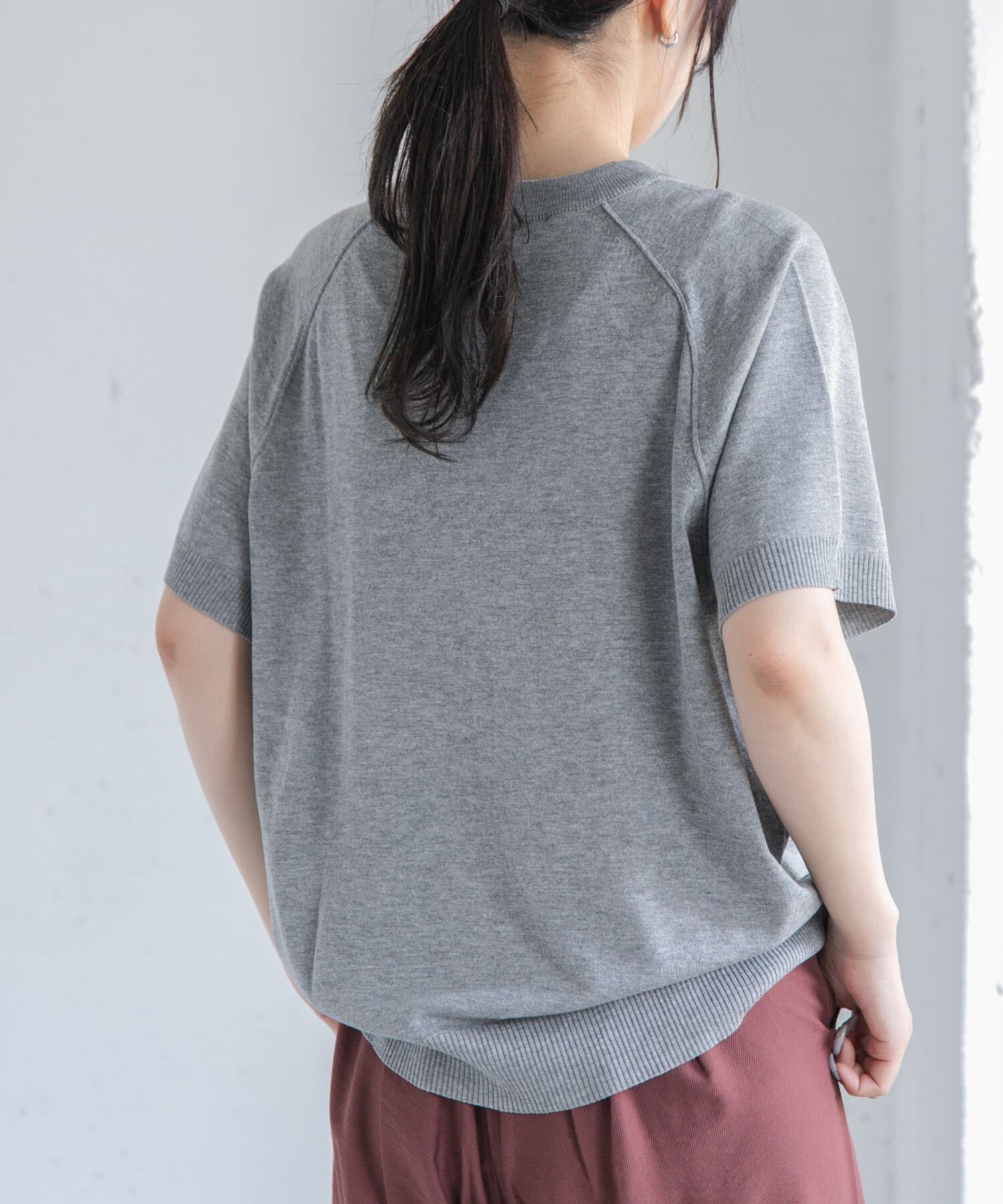 URBAN RESEARCH DOORS「FORK&SPOON　ラグランスリーブニットTシャツ」|ニット・セーター|