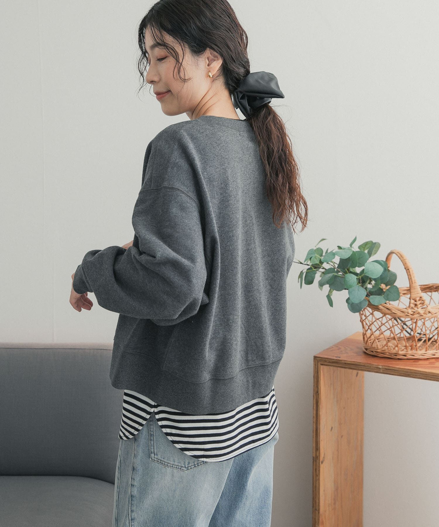 URBAN RESEARCH DOORS「コットンスウェットZIPカーディガン」|カーディガン|