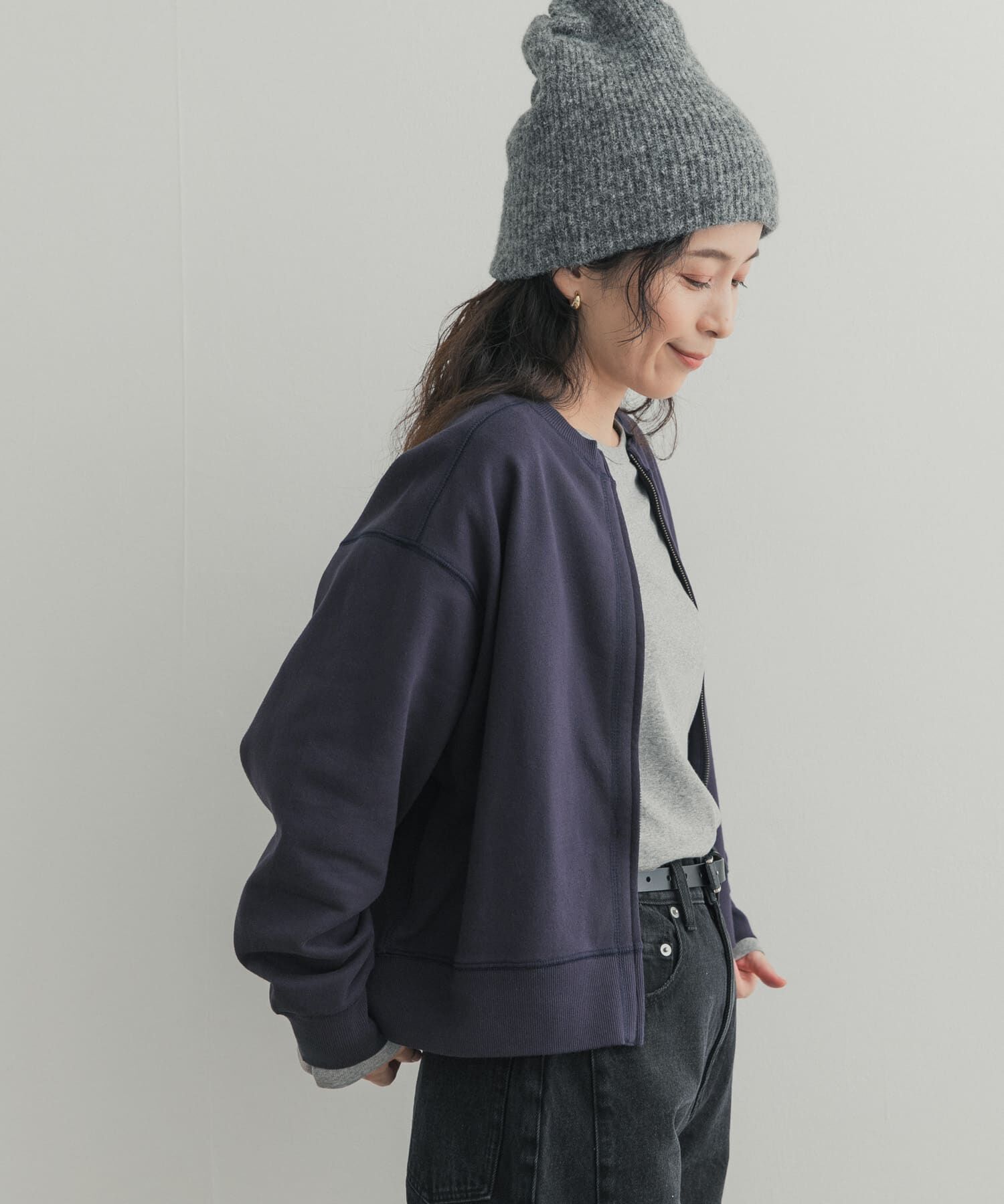 URBAN RESEARCH DOORS「コットンスウェットZIPカーディガン」|カーディガン|