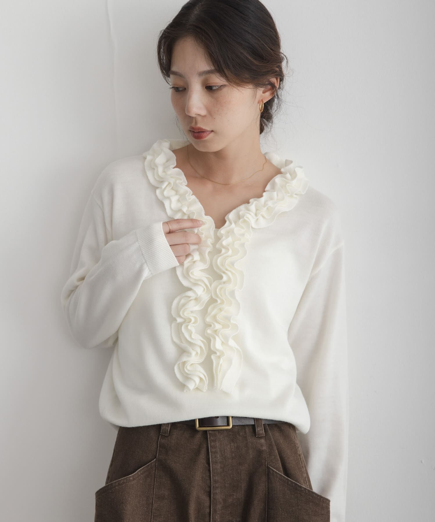 Sonny Label 「『WEB限定』フロントフリルニットプルオーバー」|ニット・セーター|