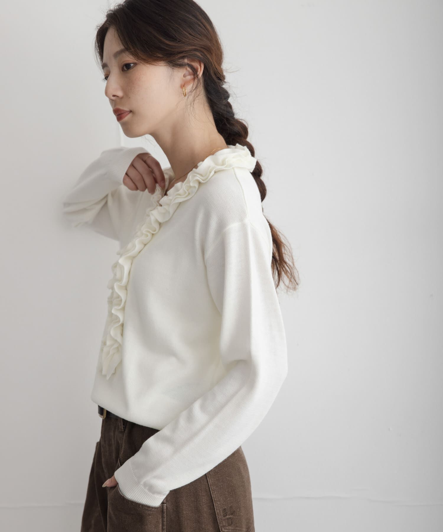 Sonny Label 「『WEB限定』フロントフリルニットプルオーバー」|ニット・セーター|