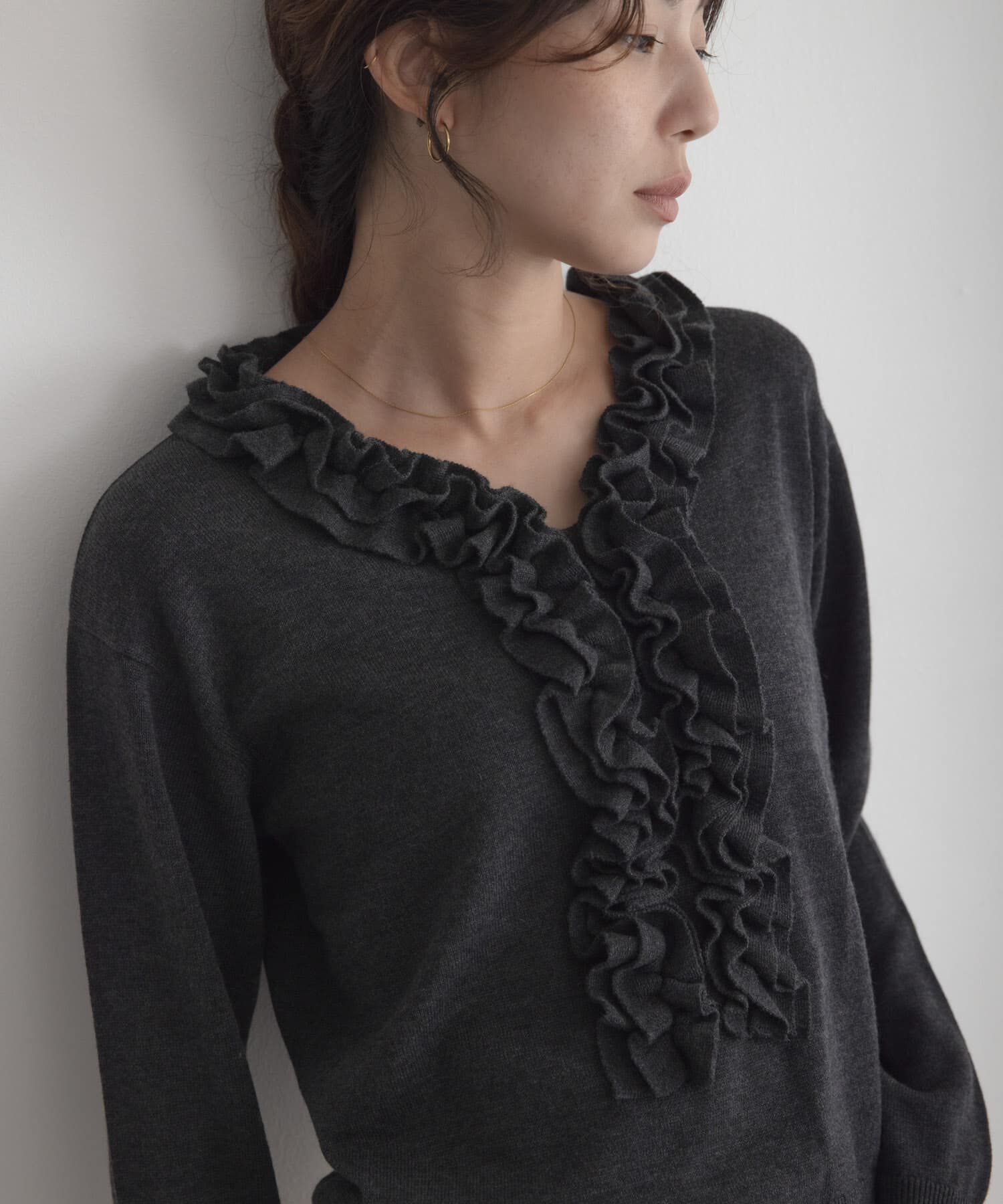 Sonny Label 「『WEB限定』フロントフリルニットプルオーバー」|ニット・セーター|