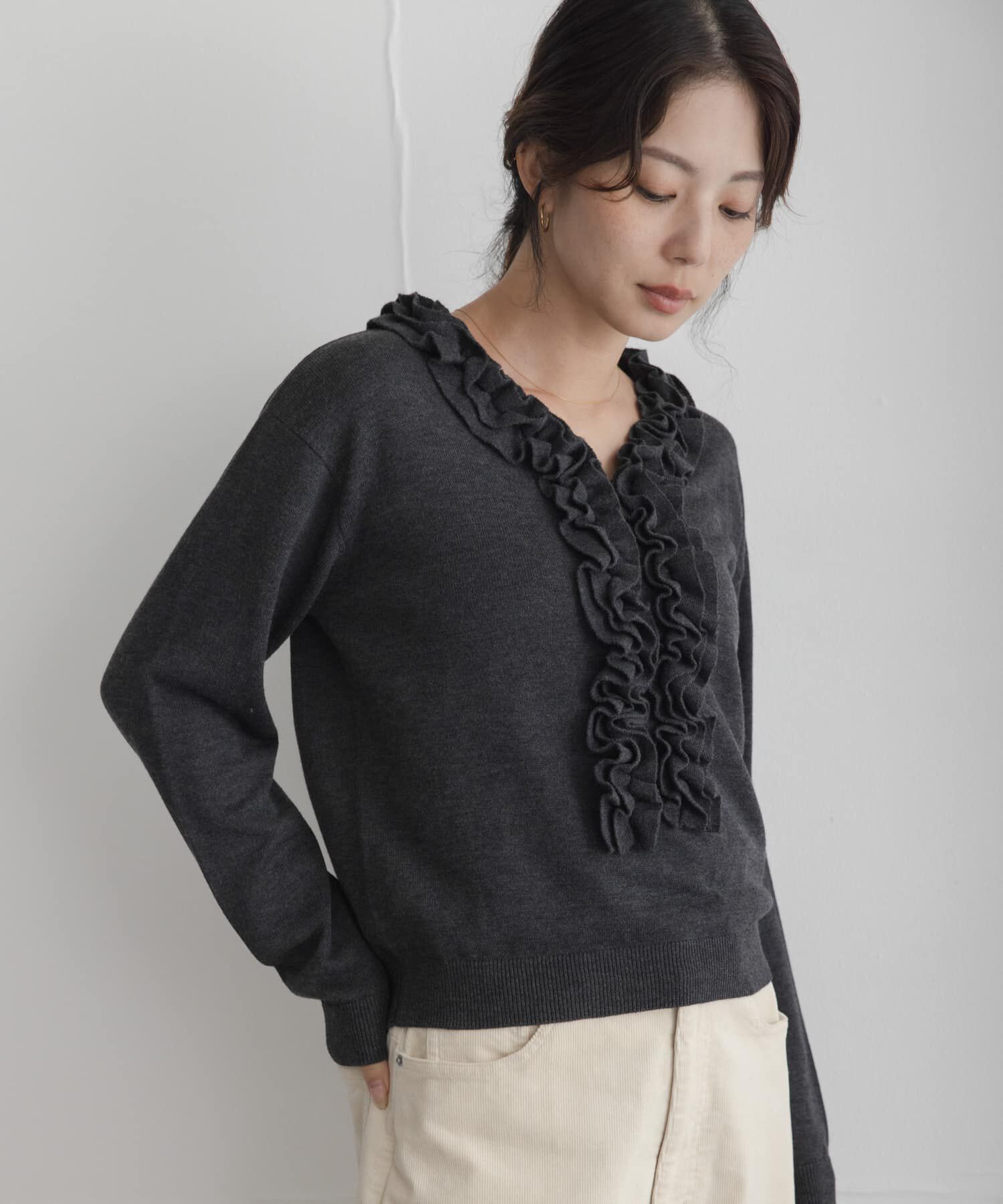 Sonny Label 「『WEB限定』フロントフリルニットプルオーバー」|ニット・セーター|