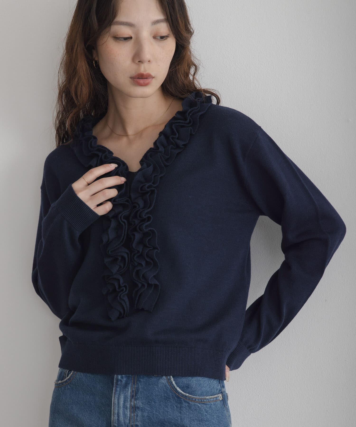 Sonny Label 「『WEB限定』フロントフリルニットプルオーバー」|ニット・セーター|