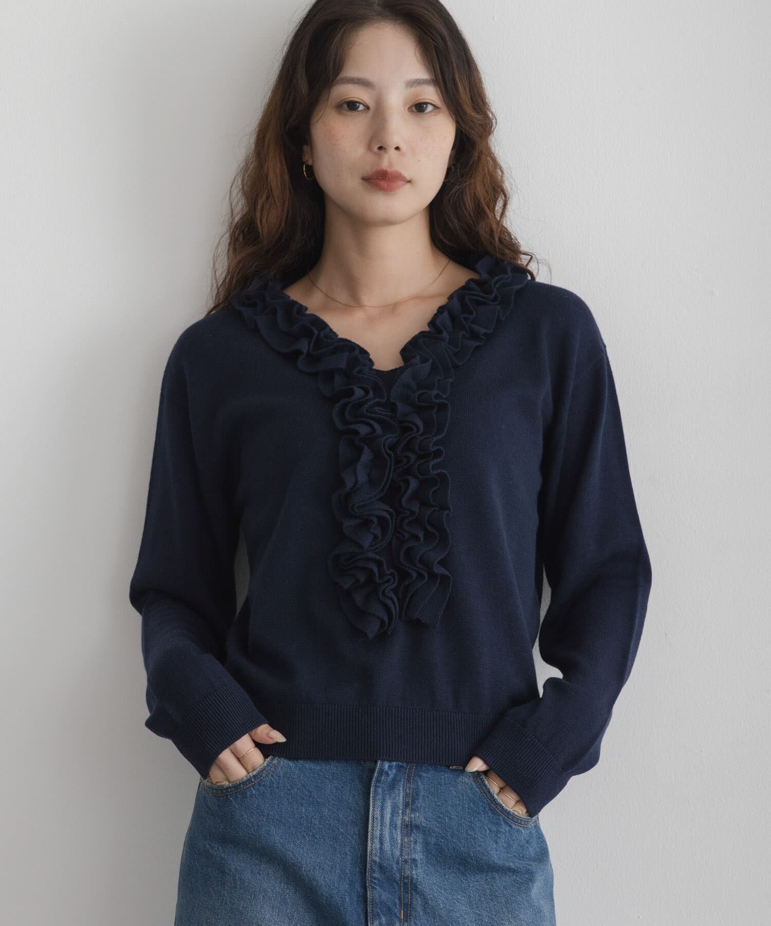 Sonny Label 「『WEB限定』フロントフリルニットプルオーバー」|ニット・セーター|