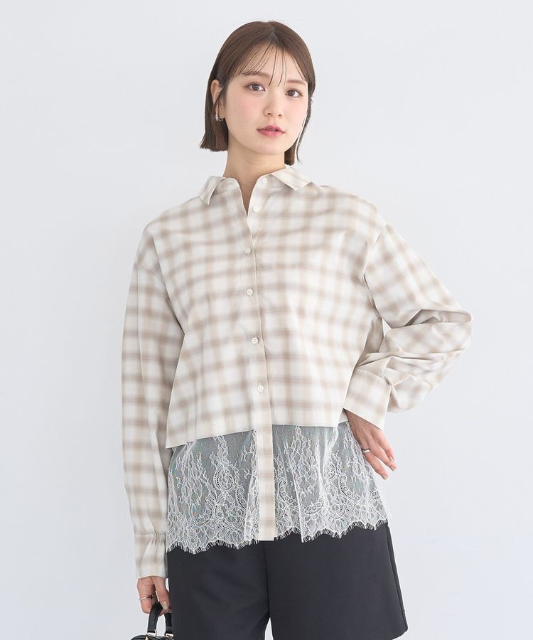 earth music&ecology「適ON レースヘムシャツ」|シャツ・ブラウス|