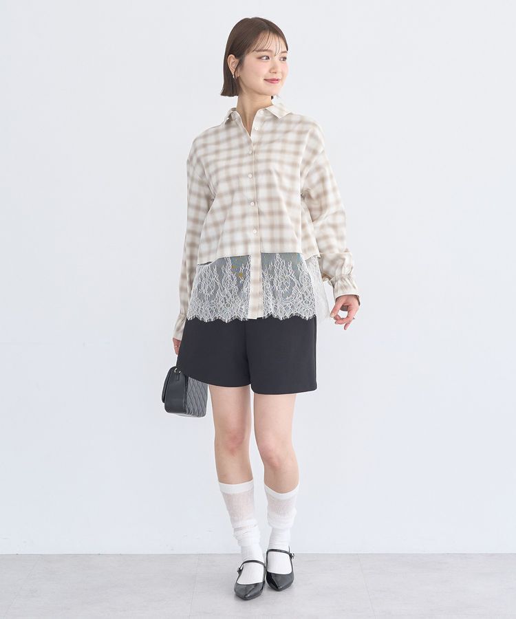 earth music&ecology「適ON レースヘムシャツ」|シャツ・ブラウス|
